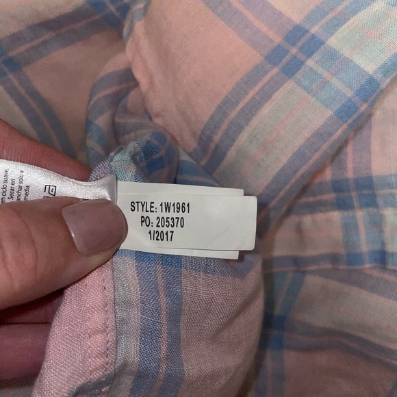 Vineyard Vines Classic Fit Tucker Shirt 100% Linen Pink And Blue Plaid Size L - Picture 7 of 7